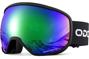 Odoland Snow Ski Goggles S2 Double Lens Anti-Fog OTG Windproof UV400 Eyewear for Men, Women and Youth-Skiing Snowboarding