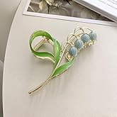 Blue Lily of The Valley Flower Hair Accessories: Metal Hairpins, Jaw Clips, and Barrettes for Thin and Thick Hair