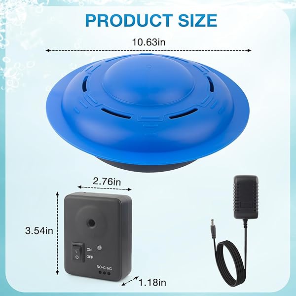 POOL ALARM FOR INGROUND & ABOVE GROUND POOLS, FLOATING POOL SAFETY ALARM WITH LOUD ALERT, ADJUSTABLE SENSITIVITY, EASY SETUP PROTECTION FOR KIDS AND PETS, POOL SECURITY SYSTEM, NAVY