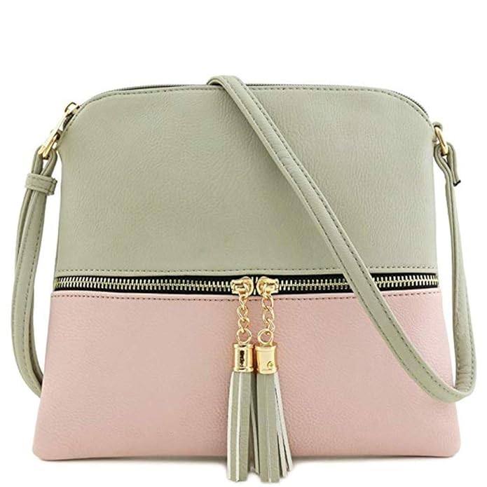 Produp Damenmode Tasche Fawn Leder Umhängetasche Umhängetasche Quaste Umhängetasche Hit Farbe Umhängetasche Handytasche Eimer