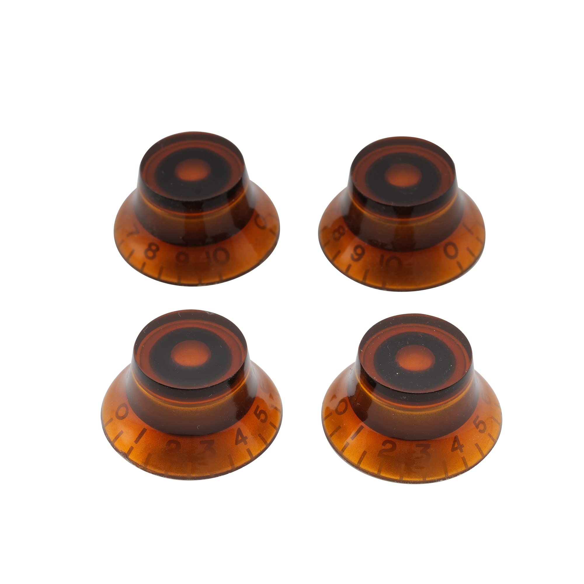 Musiclily Metric Top Hat Bell Knobs Tone Volume Control Knobs for Epiphone Les Paul SG Electric Guitar, Amber (Set of 4) โ image 1