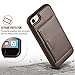 ZVE Wallet Case for Apple iPhone 8 and iPhone 7, 4.7 inch, Slim Leather Wallet Case with Credit Card Holder Slot Pocket Protective Case Cover for Apple iPhone 7/8 - Dark Brown