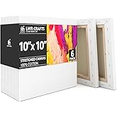 LWR CRAFTS Stretched Canvas 10" X 10" Pack of 6