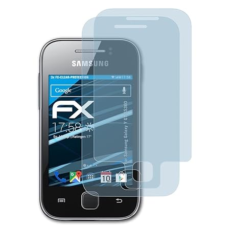 atFolix Schutzfolie kompatibel mit Samsung Galaxy Y GT-S5360 Folie, ultraklare FX Displayschutzfolie (3er Set)