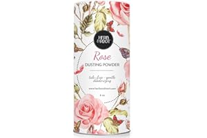 Herb & Root Rose Talc Free Dusting Powders made with Arrowroot, soothing oats, zinc, and magnesium. Free of Baking Soda. For chafing, deodorizing, sweating