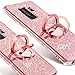 Galaxy S9 Plus Case, Glitter Bling Diamond Rhinestone Bumper Cute Galaxy S9 Plus Phone Case for Girls with Ring Kickstand Protective Samsung Galaxy S9 Plus Case for Girl Women - Rose Gold [ Pink ]