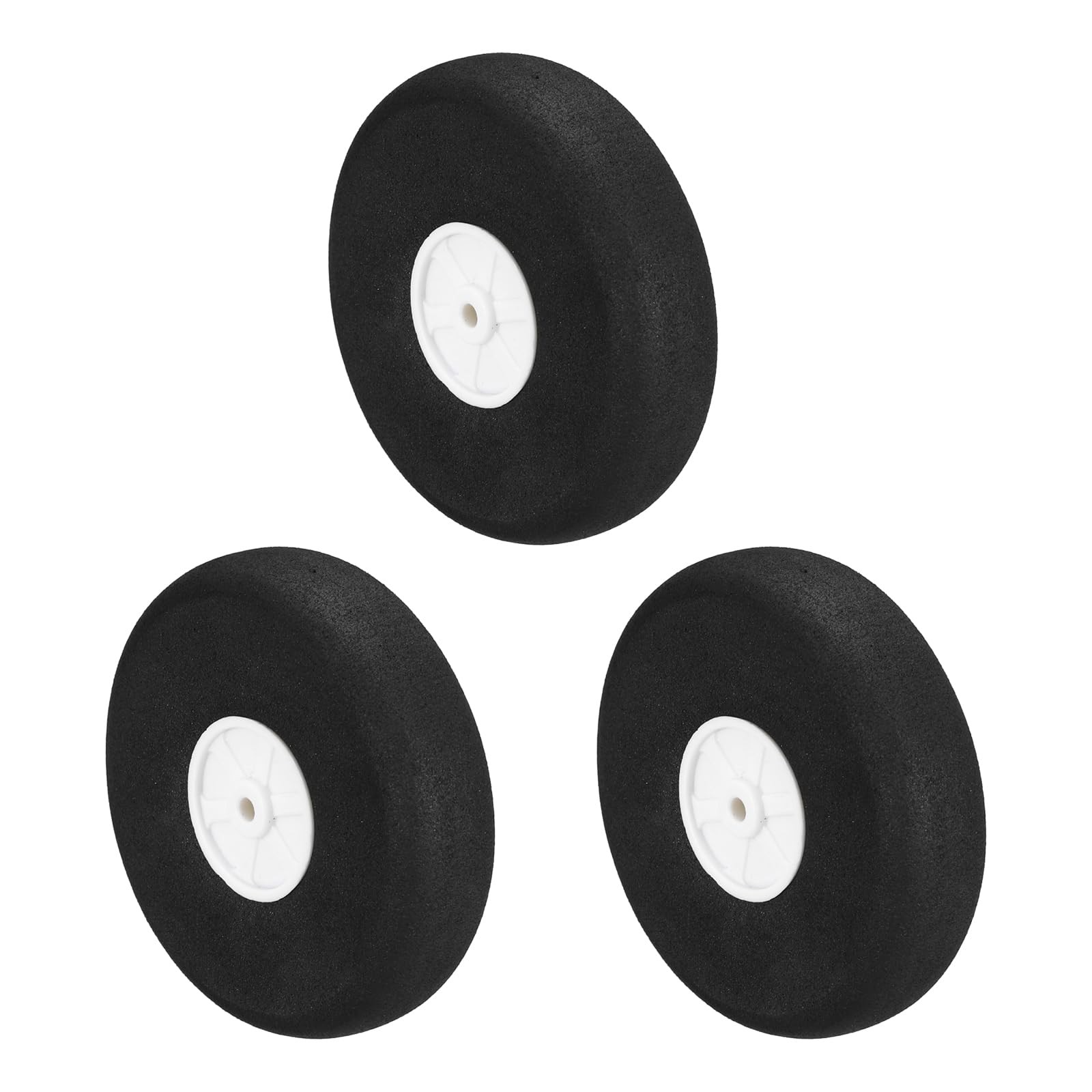 sourcing map RC Airplane Wheels 2.5" OD RC Aircraft EVA Sponge Wheels Tire Tail Wheel Replacement for DIY RC Model Plane Aircrafts Helicopter, Pack of 3 — image 1