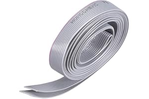 uxcell IDC Wire Flat Ribbon Cable 2m/6.6ft Length 1.27mm Pitch 10 Pins Gray for JTAG/ISP Connecting