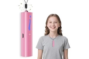 EEland Wearable Mini Air Purifier – F6I Portable Personal Negative Ion Air Ionizer Helps Reduce Pollen, Dust & Odors, USB Rechargeable, Silent, Filter-Free for Home, Office or Travel, Pink