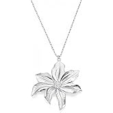 IRCOMULTI Large Metal Flower Necklace Exaggerated Flower Pendant Necklace Gold Crystal Flower Statement Necklace Big Floral Shape Necklace Jewelry for Women
