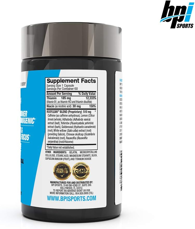 BPI Sports -Roxylean Extreme Fat Burner & Weight Loss Supplement, 60Count (Packaging May Vary): Health & Personal Care