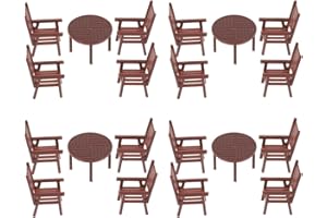 Alipis Mini Table and Chair Set - 4-Piece Playhouse Accessory for Kids Plastic Furniture for Dollhouse and Garden Miniatures Decoration