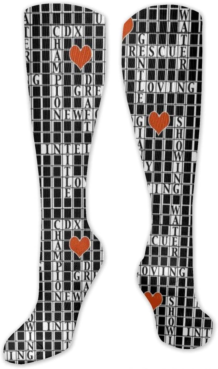 Amazon Women s Crossword Puzzle Fashion Knee High Long Socks 