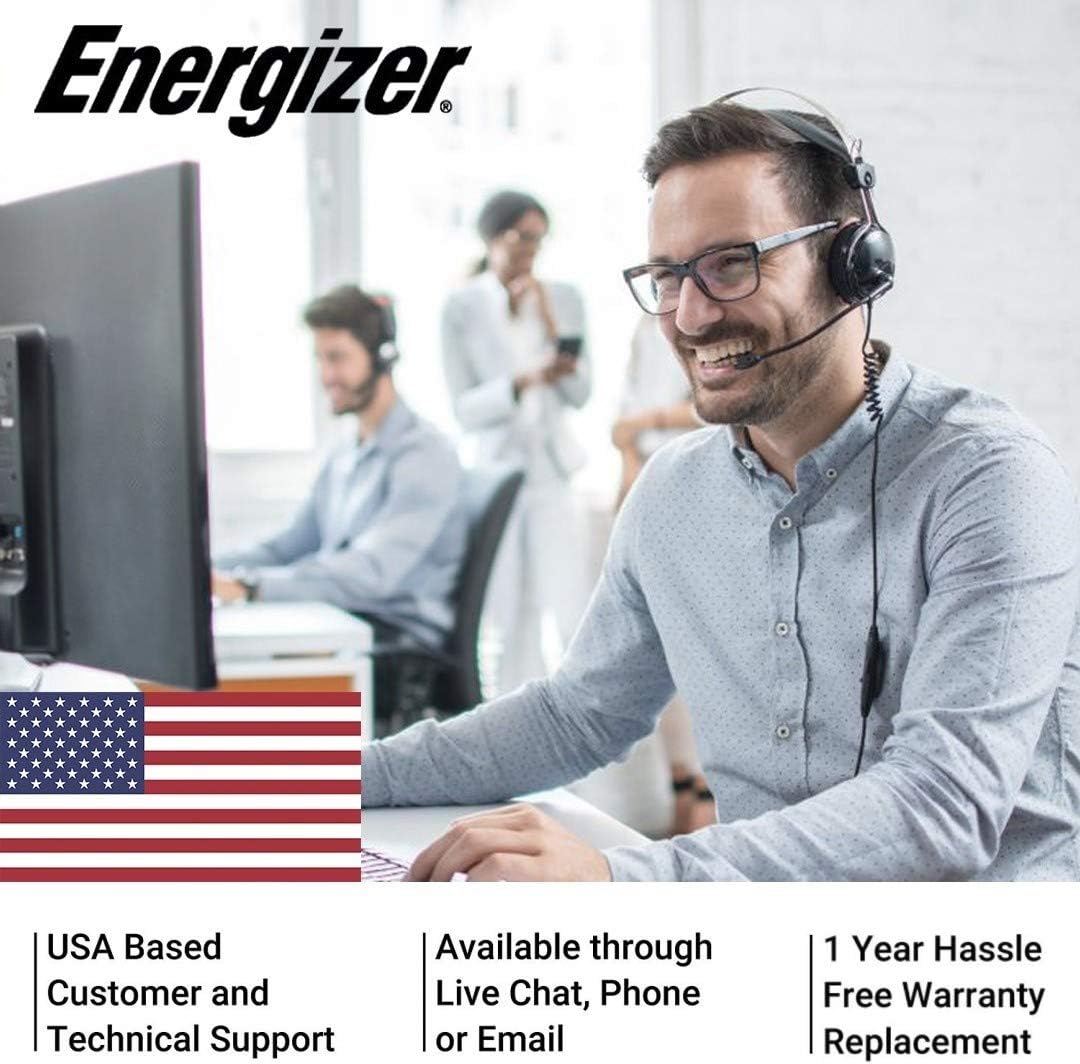 Energizer Portable Air Compressor Tire Inflator, 12V DC Air Pump for Car Tires with Auto Shut Off Function - 120 Max PSI, Preset Pressure Feature, Led Lighting, Digital LCD Display, and Carrying Case: Automotive