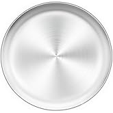 TeamFar 12 Inch Stainless Steel Pizza Pan - Round Oven Baking Tray, Healthy & Heavy Duty, Dishwasher Safe & Easy Clean