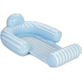 FUNBOY Coastal Stripe Water Hammock Pool Float, Mesh Water Chair | Cooling Mesh, Water Hammock, Inflatable Pool Float