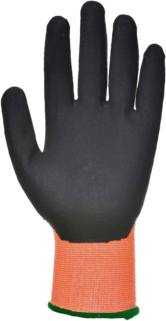 Portwest Vis-Tex Cut Resistant Glove - PU, Size: XL, Colour: Orange/Black, A625O8RXL, Orange / Black - Image 3