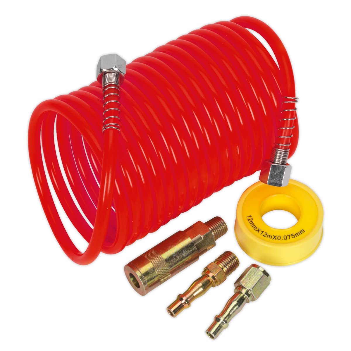 Sealey Ahk03 Air Hose Kit 5Mtr X ?5Mm Pu Coiled with Connectors
