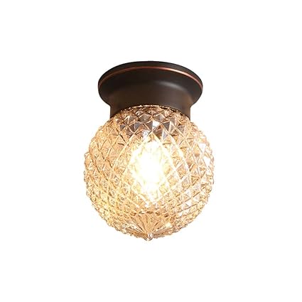Copper Ceiling Lamp Creative Glass Pineapple Lampshade Pendant