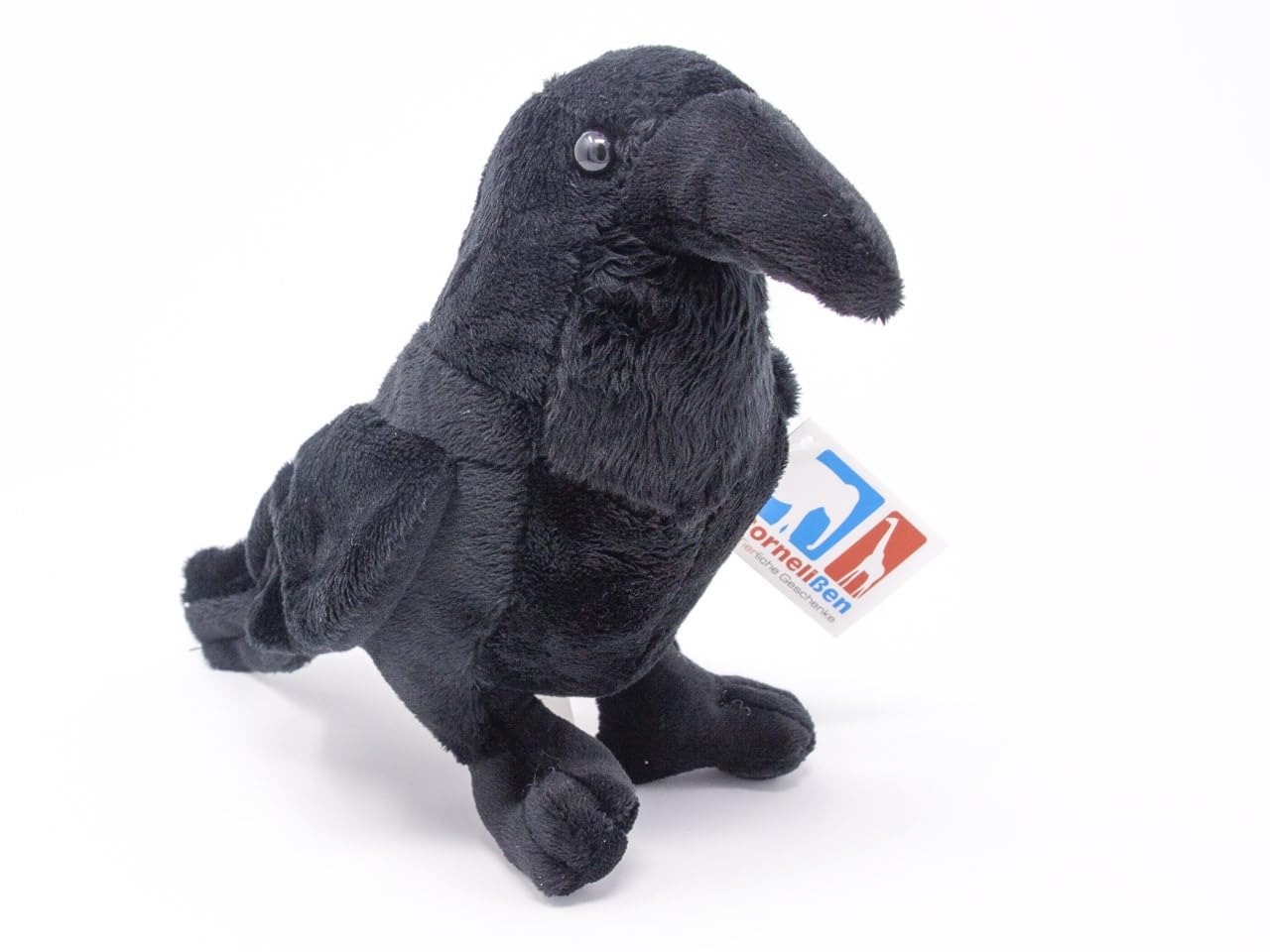 Cornelien Stuffed Toy Raven 17 cm, Cuddly Toy Plush Bird Garden Crow