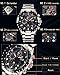 Mens Watches Fashion Sports Quartz Watch Stainless Steel Silver with Gold Strap Top Brand Luxury Simple Style Business Watch Waterproof 30M (Silver with Black)