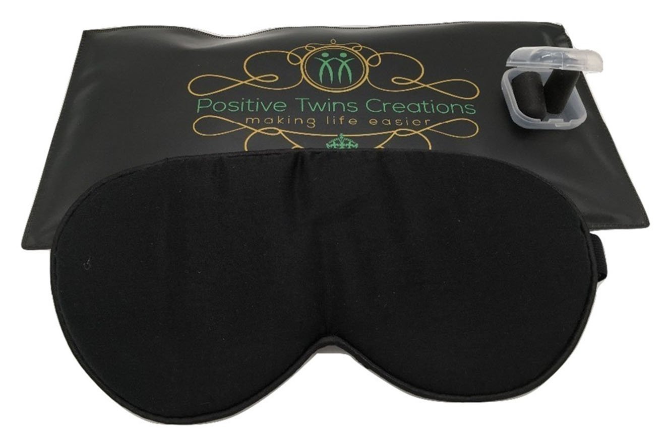 Sleeping Mask/Eye Mask- Luxury Sleeping Mask, Sleeping Masks for Men & Women, Sleeping Natural Eyeshade, Unisex Silk Blindfold-Eye mask, no 1 Sleeping Mask on Amazon, Pouch & Earplugs (Black)