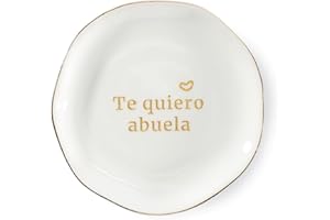 HOME SMILE I Love You Grandma Gifts in Spanish Ring Dish-Mother's Day Birthday Gifts for Grandmother-Te Quiero Abuela Regalos