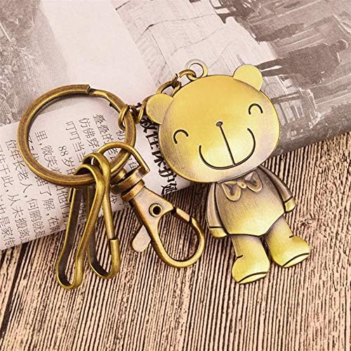 Yiping Stylish Keychain Bear Pendant Metal Keyring Purse Hand Bag Car Charm Keychain Gift (Bronze)