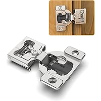 Furniware 10 Pieces 1/4" Small Overlay Concealed Face Frame Hinges, 105° Open Angle 4 Level Soft Close Screw On Compact Cabinet Hinge,for Face Frame Door, Soft Close On/Off Switch, Self Closing