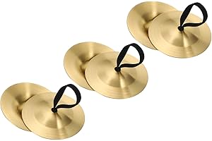 PATIKIL Finger Cymbal, 3 Pair Belly Dancing Finger Zills Brass Hand Cymbals Small Musical Instrument for Dancer Party
