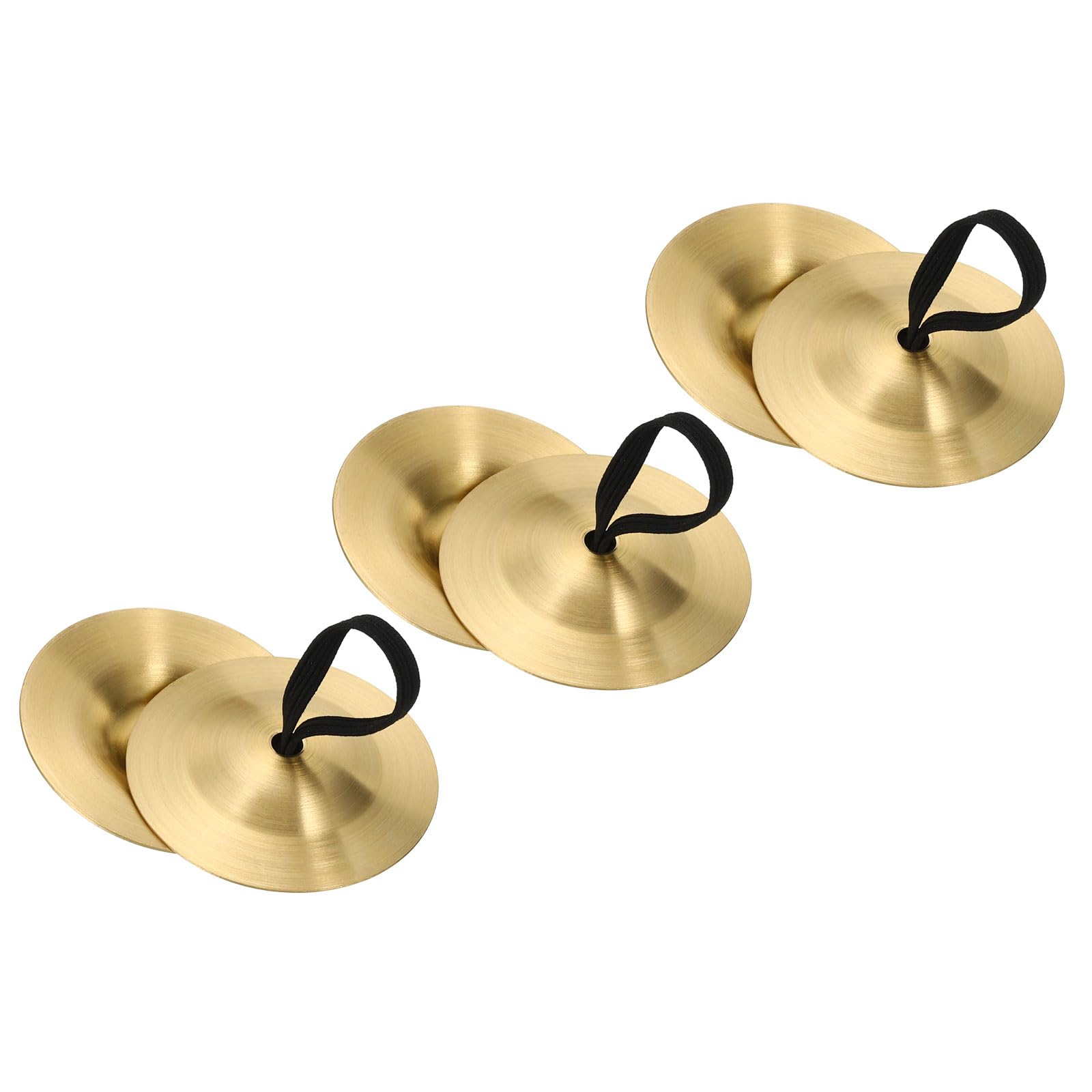 PATIKIL Finger Cymbal, 3 Pair Belly Dancing Finger Zills Brass Hand Cymbals Small Musical Instrument for Dancer Party