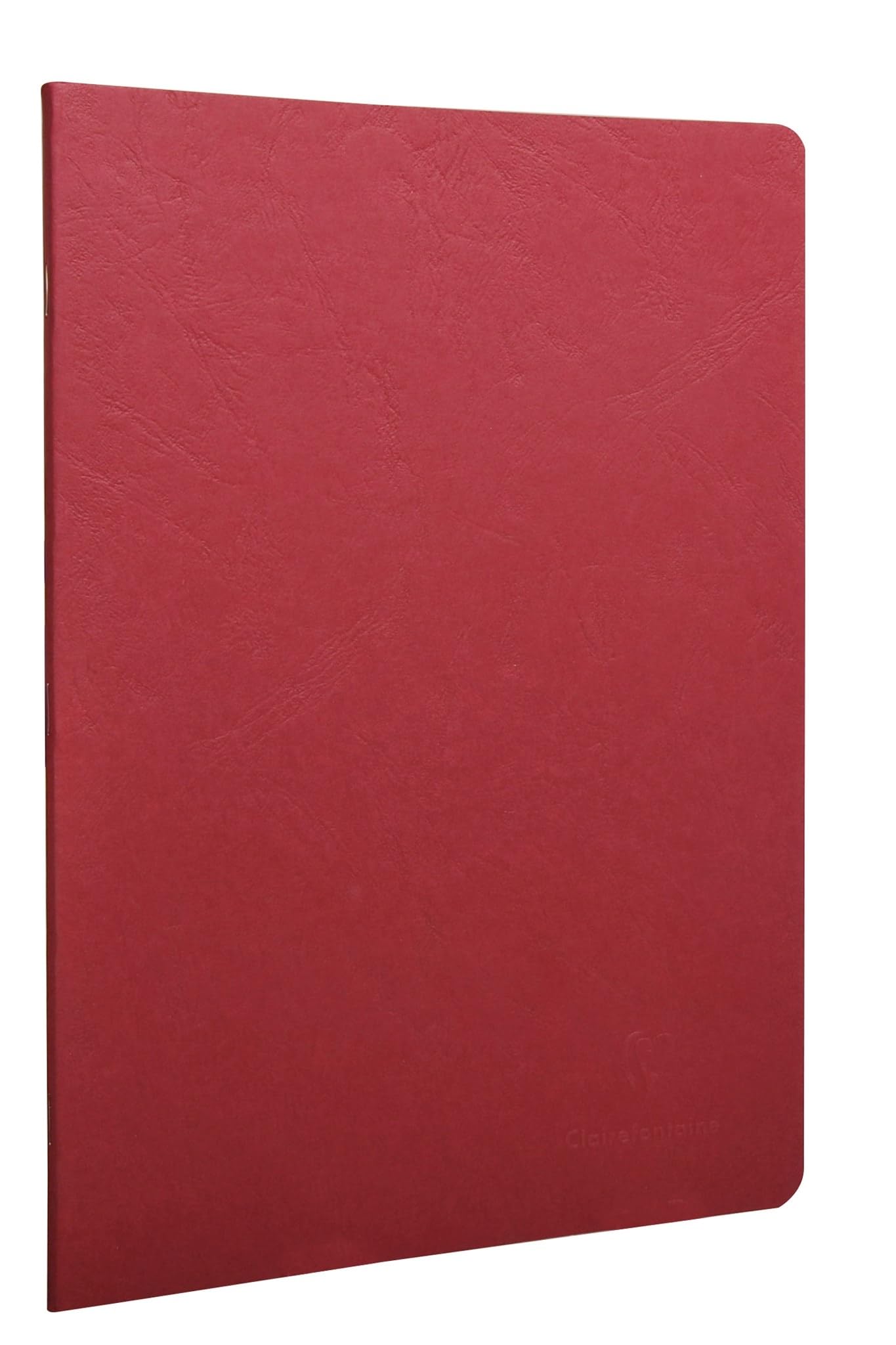 Clairefontaine 733062C Age Bag Collection A Red Stapled Notebook - A4 21x29.7 cm - 96 Lined Pages with Margin - White Paper 90 g - Glossy Cover Leather Grain
