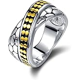 UNY JEWEL Jewelry Dots X Criss Cross Two Tone Ring Unique Designer Inspired Women's Fashion Valentine