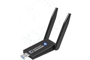 AC1300Mbps WiFi Adapter for Desktop PC, USB 3.0 Dual Band 2.4G/5G Wi-Fi Dongle Wireless Network Adapter with High Gain Antenn