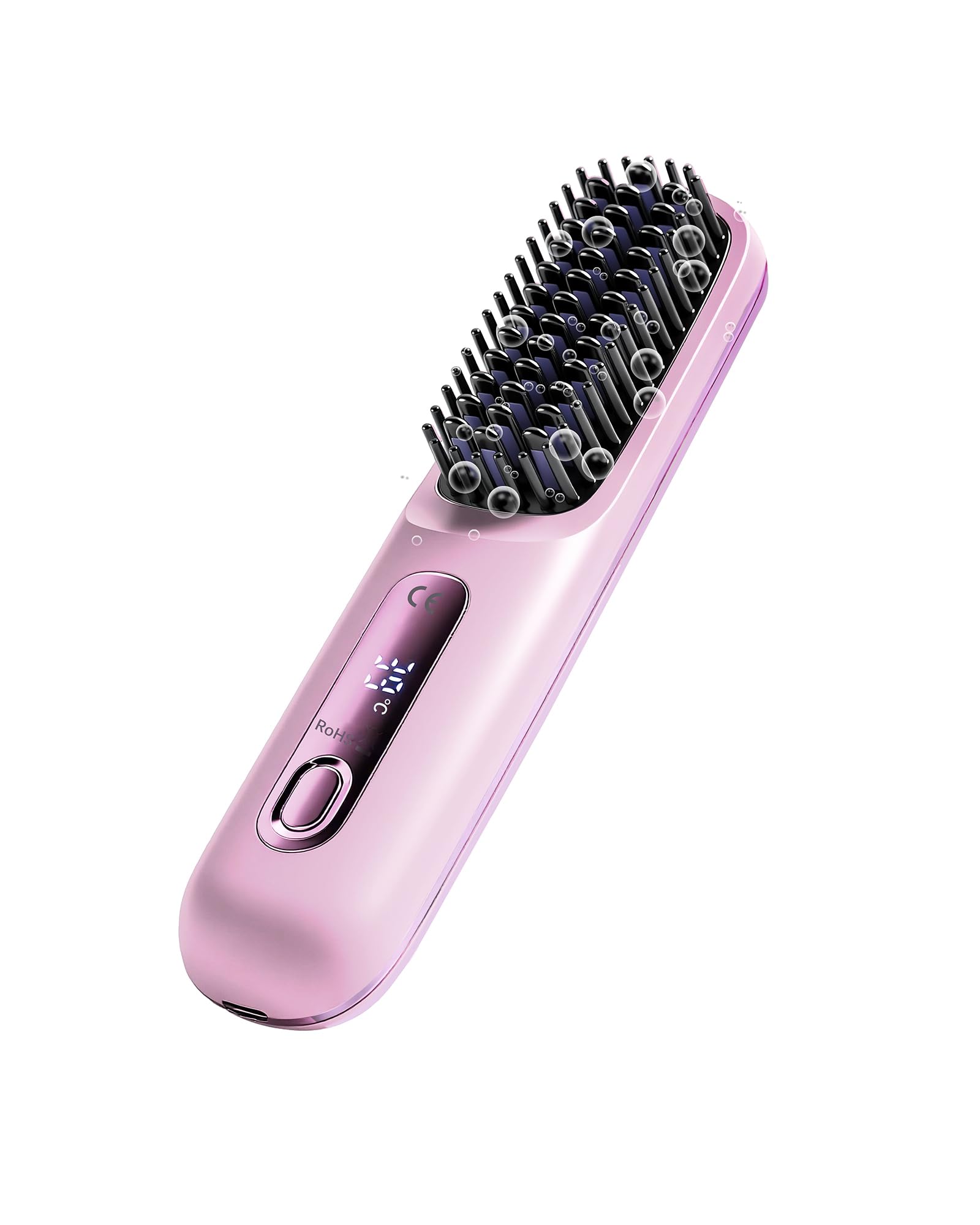 Photo 1 of Go Brush Pro Straightener Brush – Cordless Hair Straightener,Portable Hot Comb,Compact & Travel-Friendly,Fast Heating