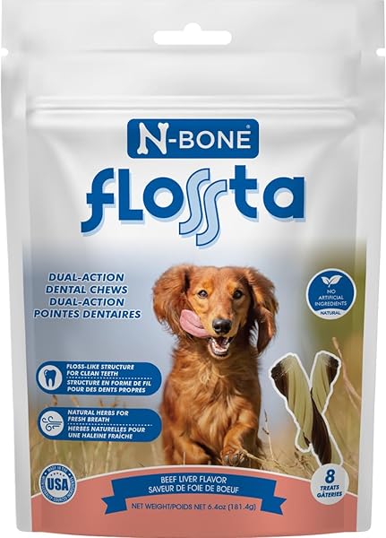 N-BONE FLOSSTA DUAL ACTION DENTAL CHEWS BEEF LIVER...