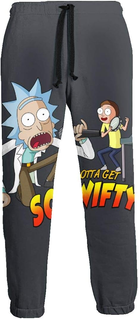 Rick & Morty Mens Joggers Pants Long Fashion Hip Hop Casual Jogging Sweatpants with Drawstring