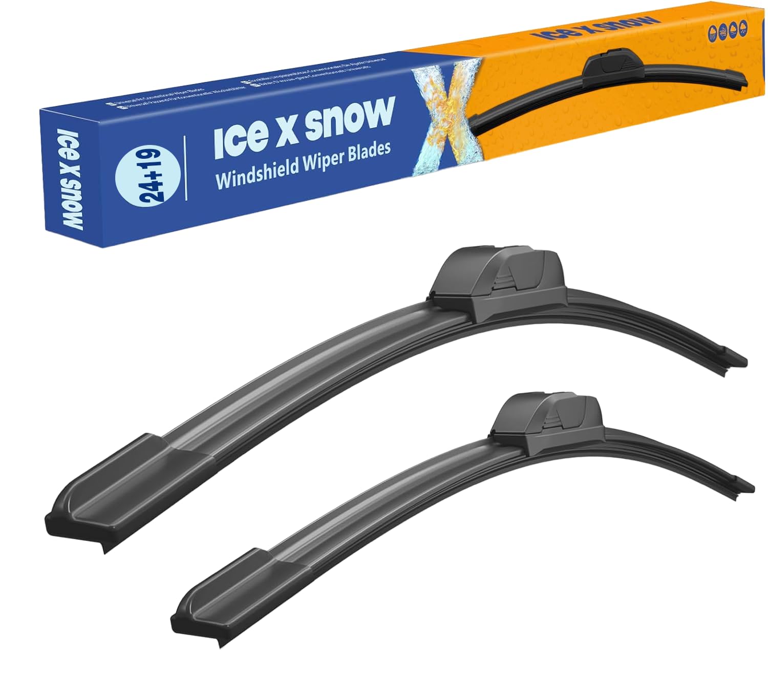 Photo 1 of Silicone Windshield Wiper Blades Replacement for Ford Fusion 2012-2006 Chevy Impala 2020-2014 Equinox 09-05 Dodge Journey 2020-2008 Water Repellent Windshield Wiper Blades 24 and 19 Inch