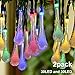Lalapao Christmas lights 2 Pack 30 LED Solar String Lights Water Drop Fairy String Outdoor Decorations Waterproof Home Decor Light for Outside Xmas Tree Indoor Patio Garden Party Wedding (Multi Color)