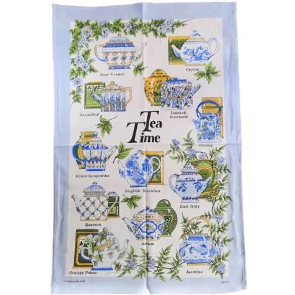 Samuel Lamont Tea Time Cotton Tea Towel, Blue,76.00 x 46.99 cms