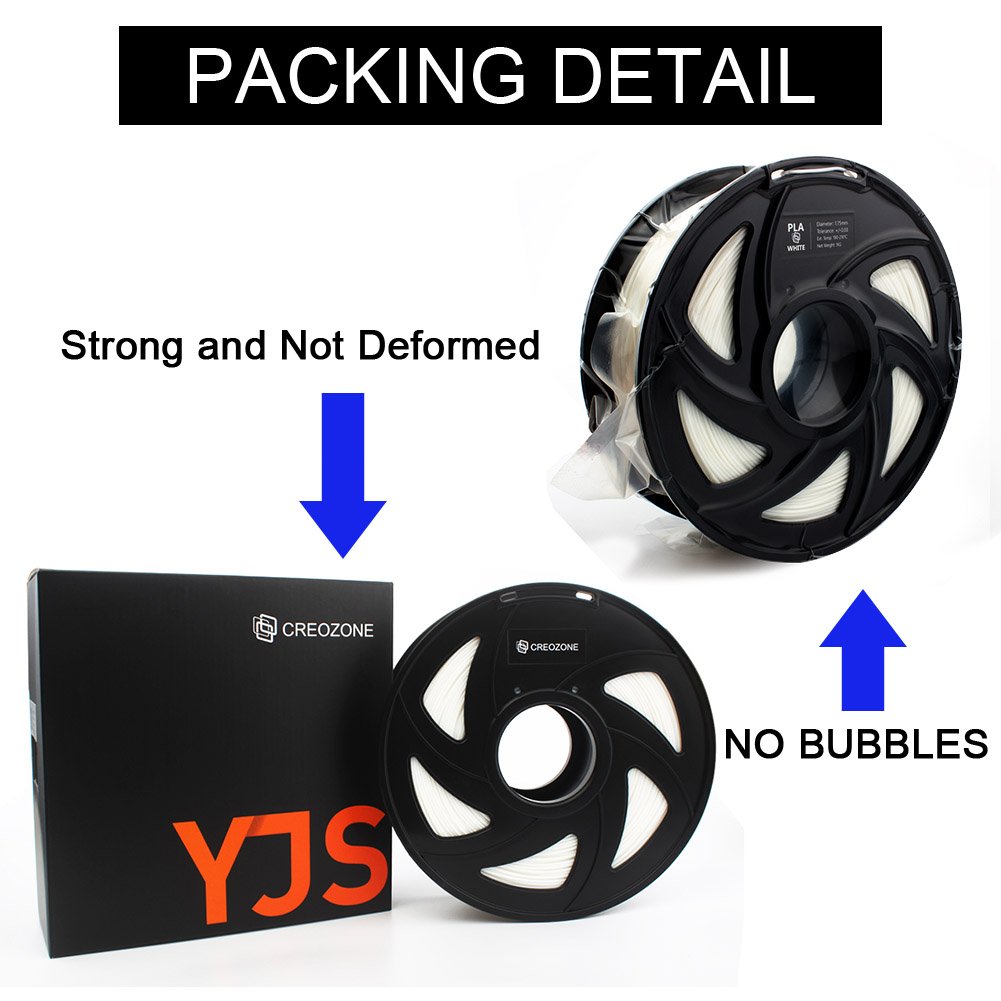 CREOZONE PLA 3D Printer Filament 1.75mm 1KG, 3D Printing Supplies, Dimensional Accuracy +/- 0.03mm, 2.2 LBS Spool, 3D Print Filament 1.75 for Most 3D Printer & 3D Pen (Blue)