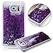 Galaxy S7 Edge Funny Case, Pansonite 3D Creative Design Flowing Liquid Shiny Bling Sparkle Stars Glitter Star Transparent Quicksand Hard Case Cover for Samsung Galaxy S7 Edge (Purple)