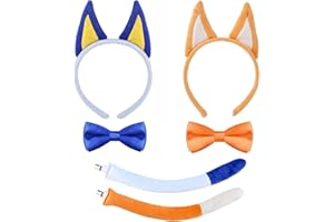 xutengy 6 PCS Blue Family Party Supplies Plush Costume，Cute Puppy Accessories for Halloween Christmas Theme Party Animal Cosplay Adult Kids