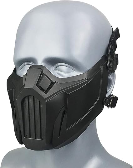 Wwman Taktisch Halbes Gesicht Maske Fur Softair Paintball Cs Cosplay Halloween Militar Kampf Fur Manner Frauen Jugendliche Schwarz Amazon De Sport Freizeit