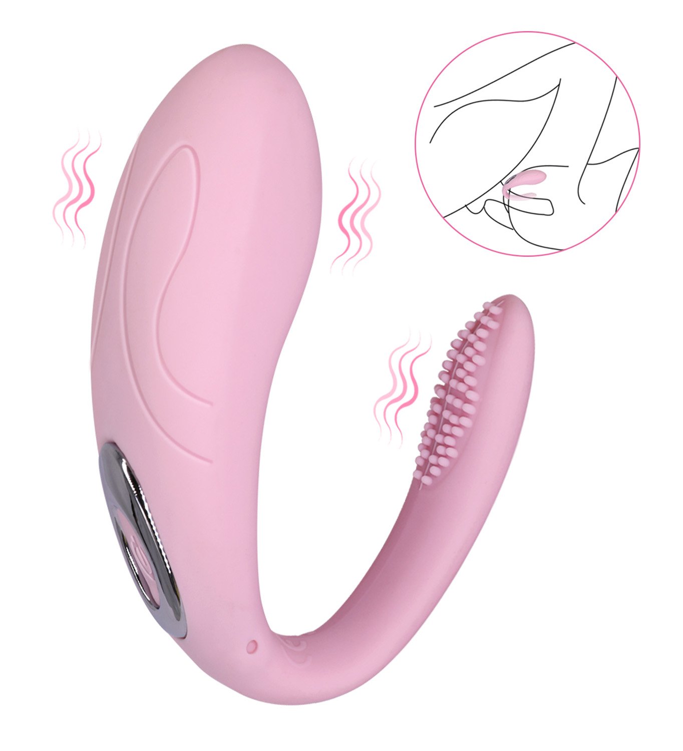 Paarvibrator Partner Vibratoren für Frauen und Paare,Silikon Paarvibratoren für Sie Klitoris und G-punkt Stimulation,Sexspielzeug - Wiederaufladbar,Leise,Hellrosa