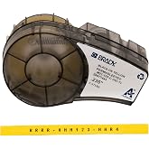 Brady Authentic (M21-125-C-342-YL) PermaSleeve Heat Shrink Tubing for Control / Electrical Panels, Wire Harness, BlackonYellow- For M210, M210-LAB, M211, BMP21-PLUS and BMP21-LAB Printers, .235"W 7'L
