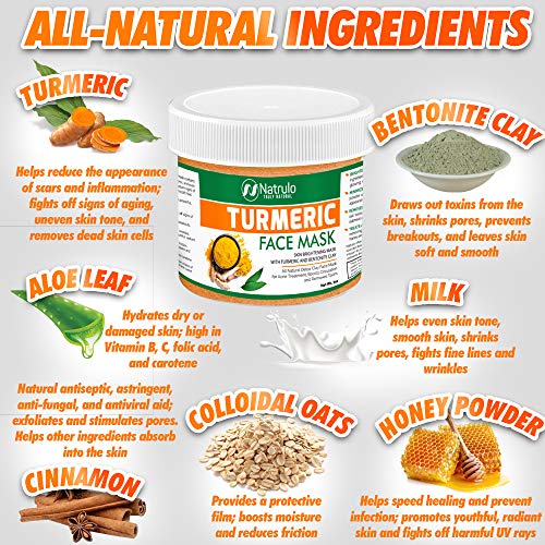 Natrulo Turmeric Face Mask Skin Brightening Mask with Turmeric and
