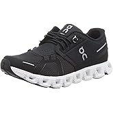 On Women's Cloud 5 Sneakers, Black/White, 8 Medium US