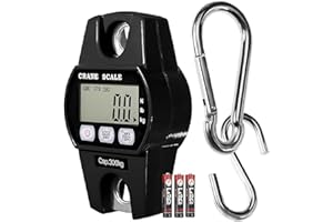 DEEKLEEN High Precision Hanging Scale,660lb Capacity,Handheld with Hooks, Heavy Duty Hanging Scale,Backlit Large LCD Display,Hanging Scale for Deer(Black)