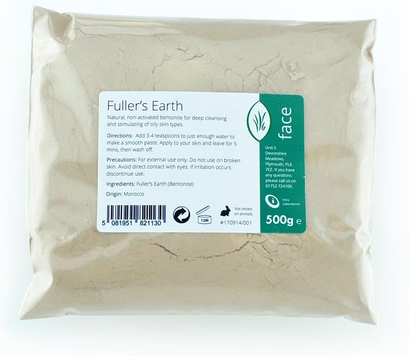 Intralabs Fullers Earth Fine Powder 500g Calcium Bentonite